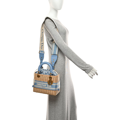 Christian Dior Wicker Oblique Medium Lady Dior Bag Cornflower Blue 2 of 10