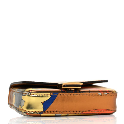 Fendi Metallic Calfskin Floral Nano Baguette Charm Bronze 3 of 7