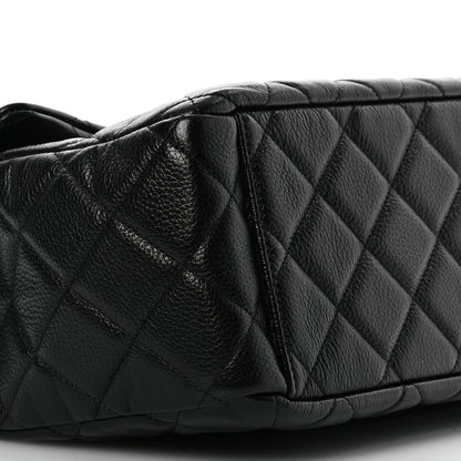 Chanel Grained Calfskin Quilted XXL Travel Flap Bag Black 11 of 12