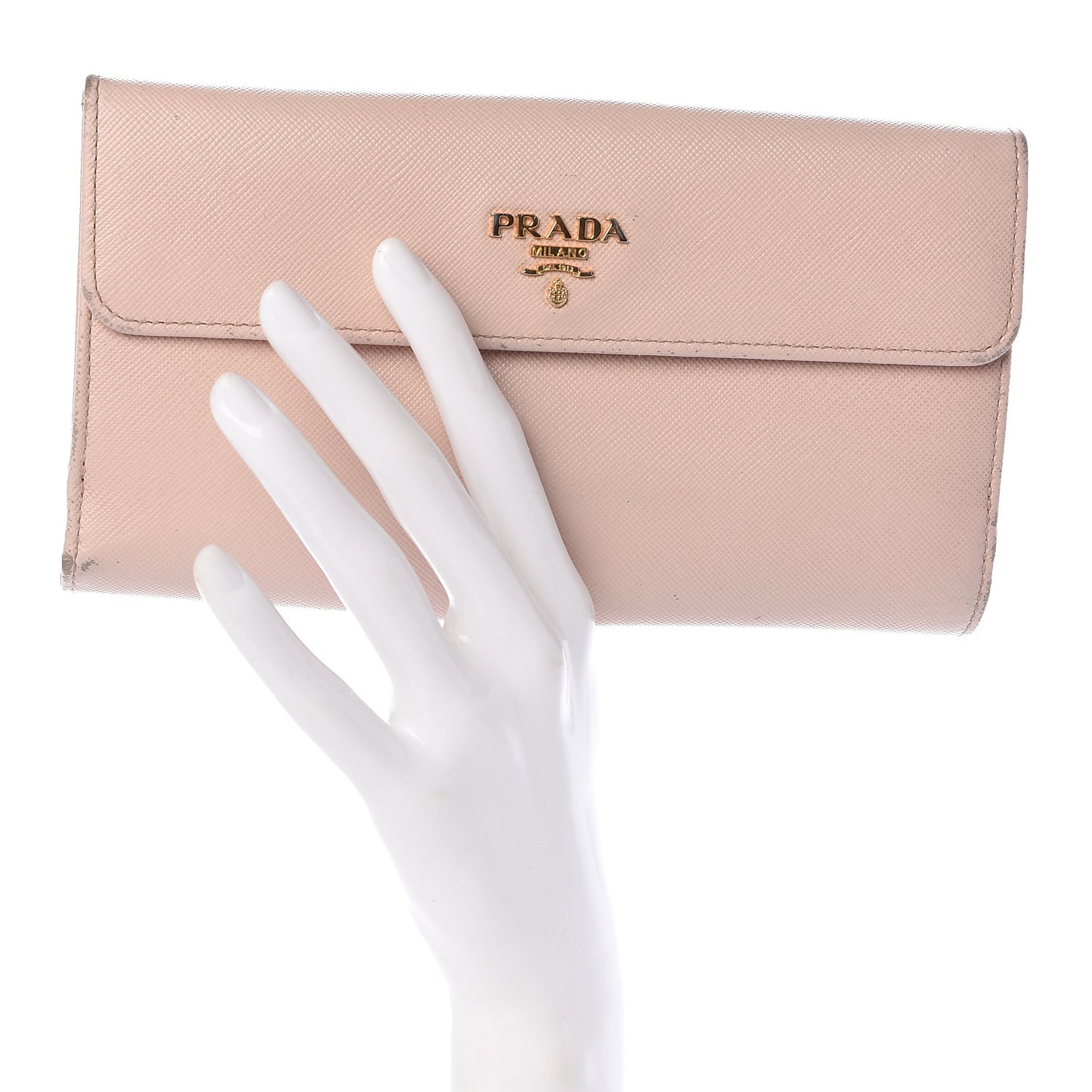 Saffiano Metal Continental Flap Wallet Cipria