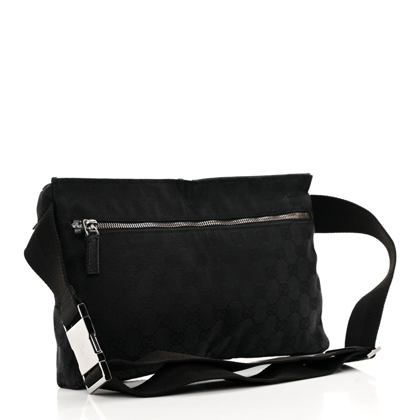 GG Monogram Double Pocket Belt Bag Black