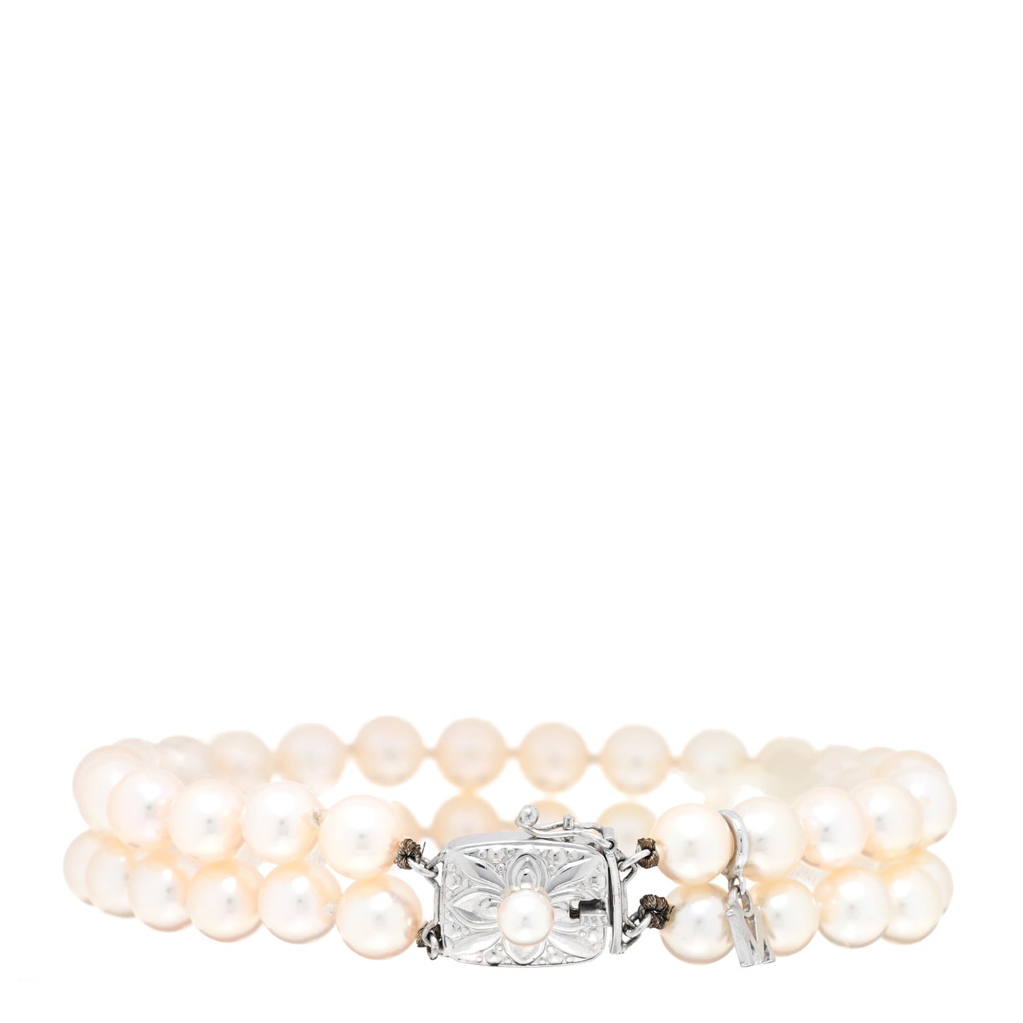 18K White Gold Akoya Pearl 6mm Double Strand Bracelet
