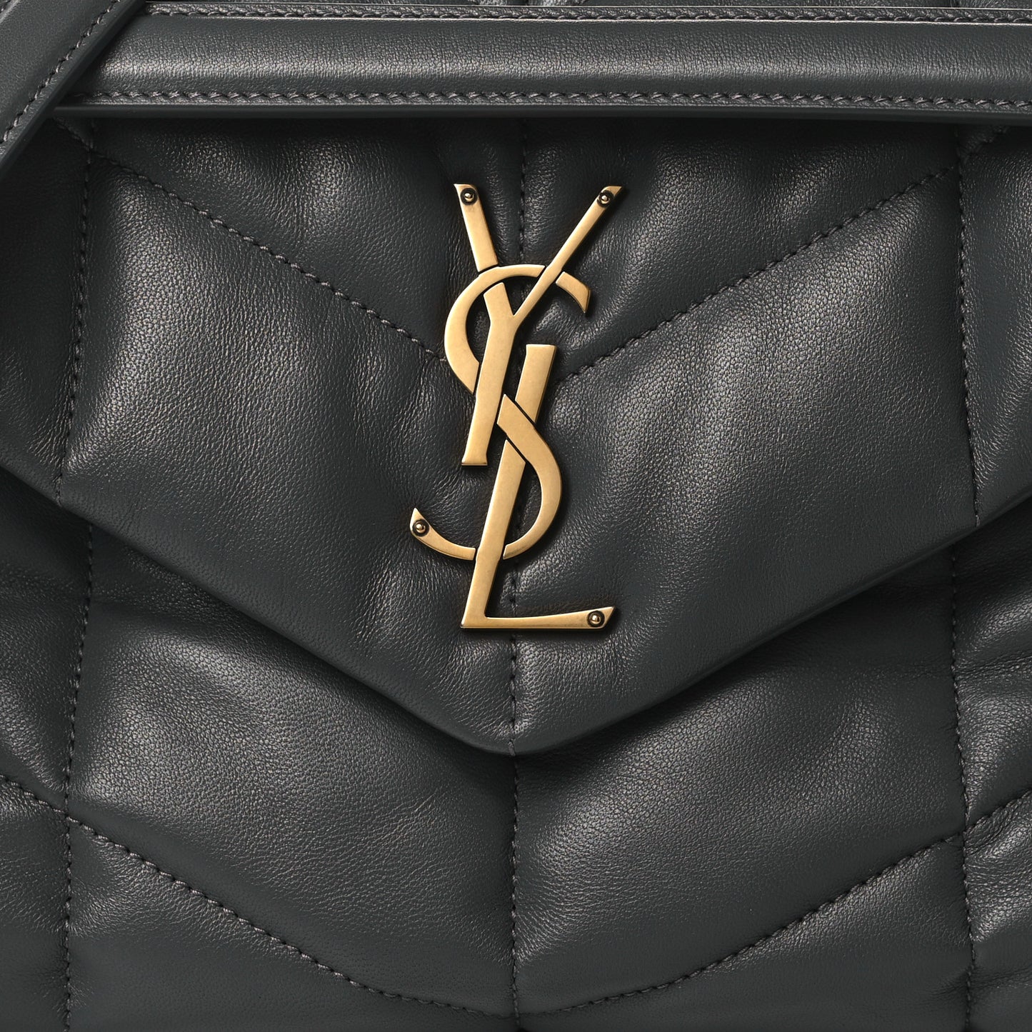 Calfskin Quilted Small Loulou Puffer Monogram Chain Satchel Storm