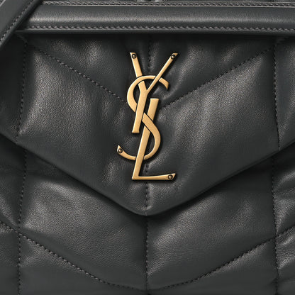 Saint Laurent Calfskin Quilted Small Loulou Puffer Monogram Chain Satchel Storm 8 of 10