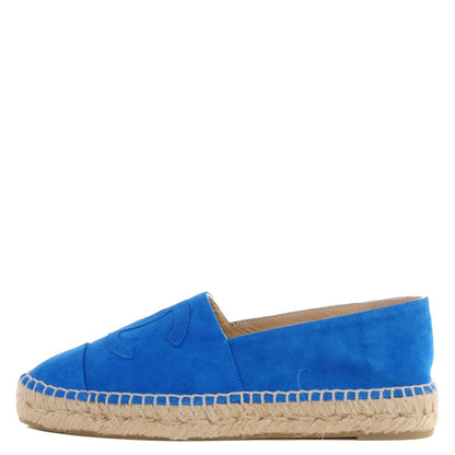 Chanel Suede Lambskin CC Espadrilles 38 Blue 2 of 18