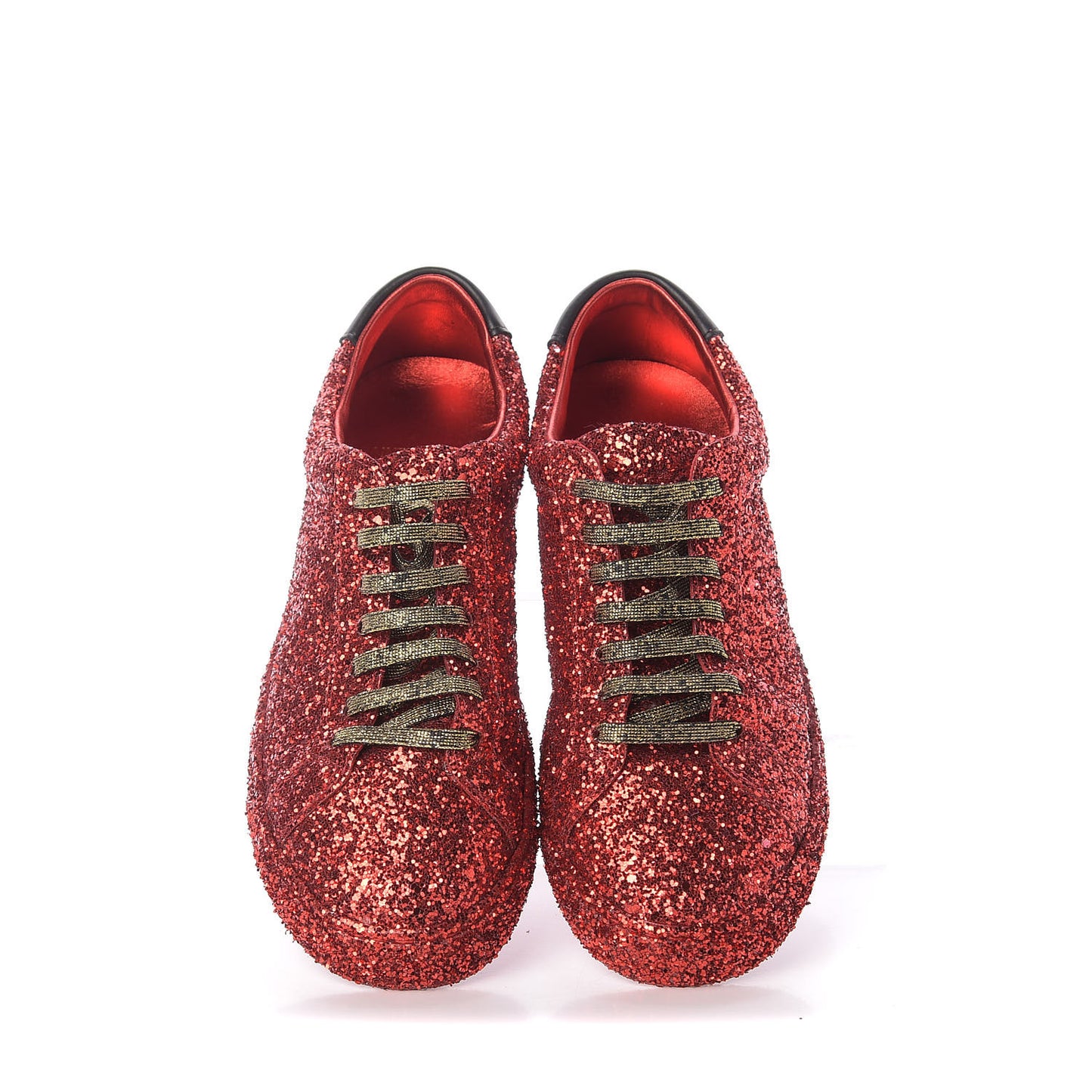 Calfskin Crystal Glitter Andy Sneakers 36.5 Red