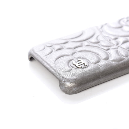 Chanel Goatskin Camellia Embossed iPhone X Case Grey 6 of 9