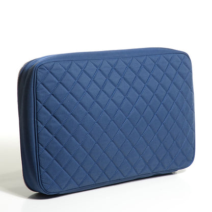 Chanel Nylon Quilted 15 Inch Laptop Case Blue 3 of 8