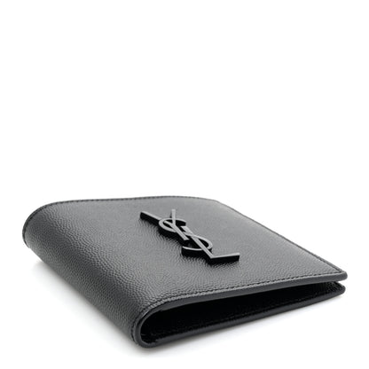 Saint Laurent Grain De Poudre Monogram Monochrome Bifold Wallet Black 4 of 10