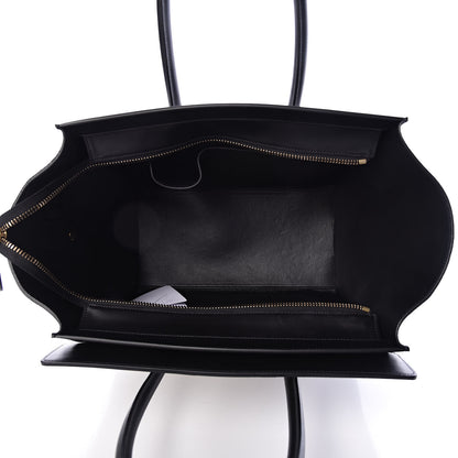 Celine Bullhide Calfskin Mini Bi-Color Luggage Black White 5 of 12