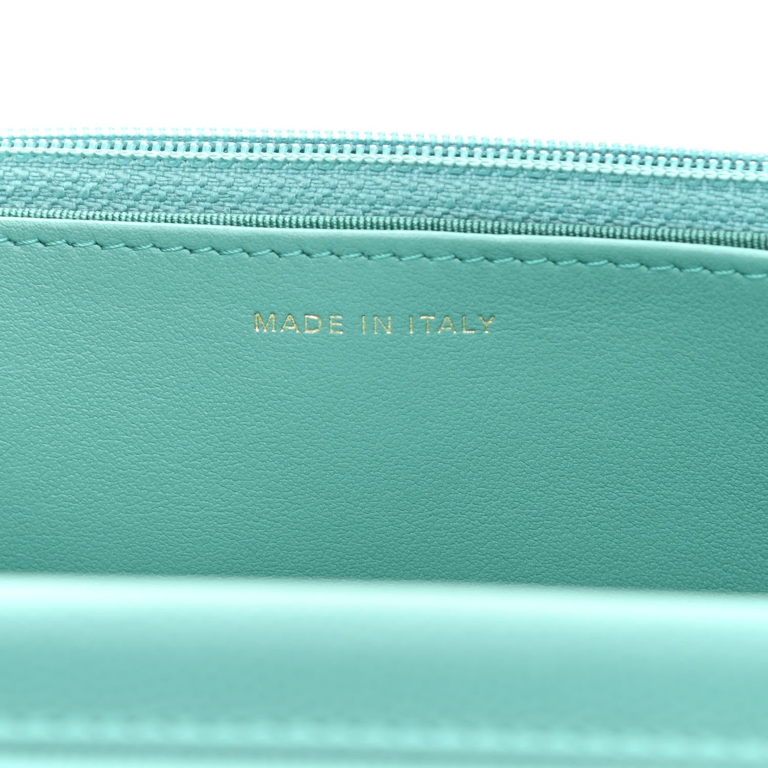 Chanel Caviar Flat Chevron Quilted Wallet On Chain WOC Green 6 of 12
