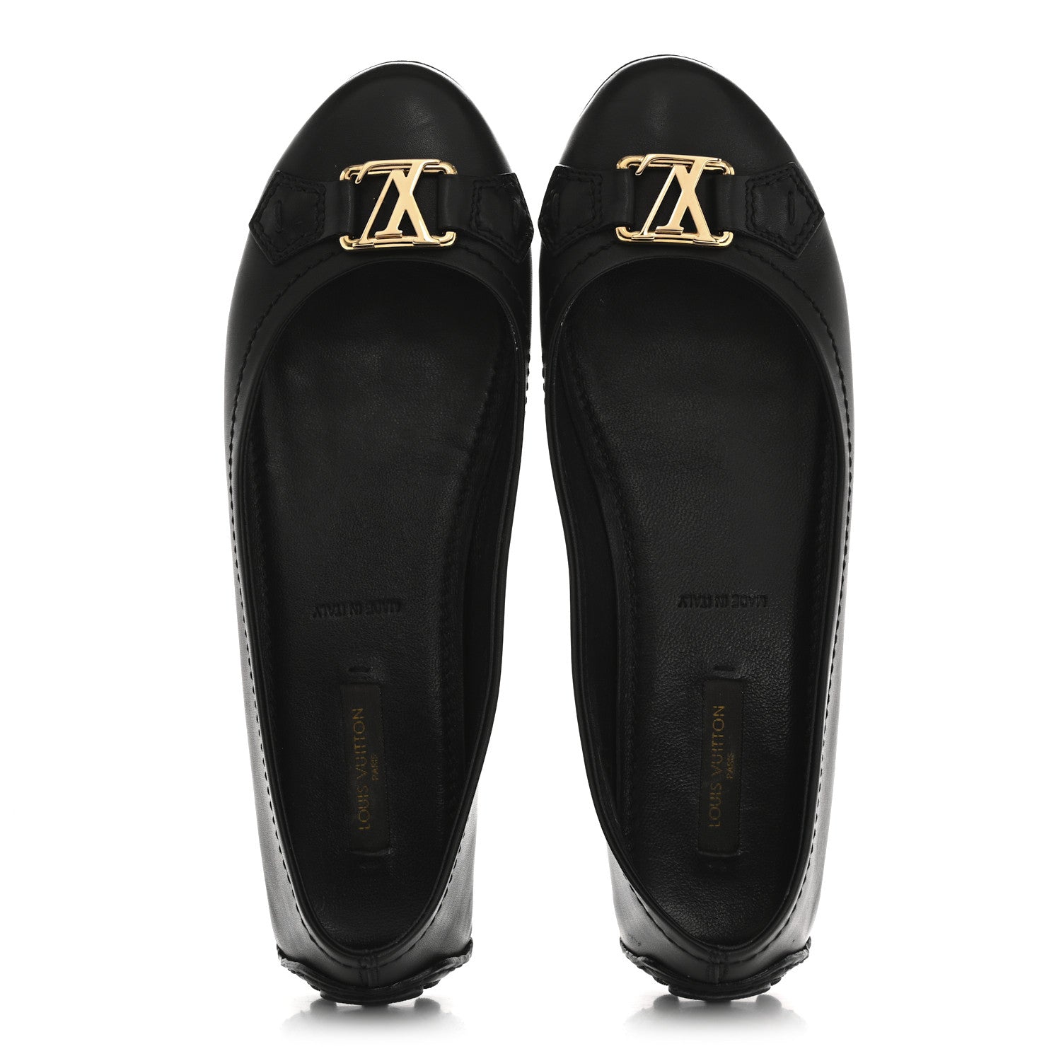 Louis Vuitton Calfskin Oxford Ballerina Flats 36.5 Black 2 of 9