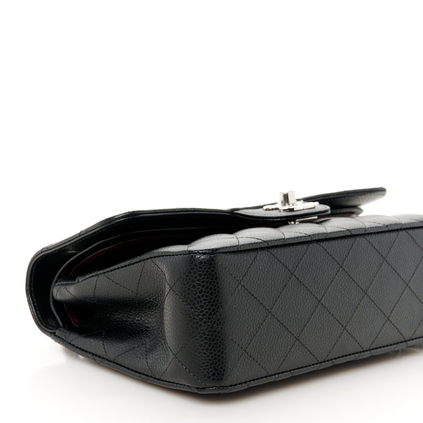 Caviar Quilted Small Double Flap Black