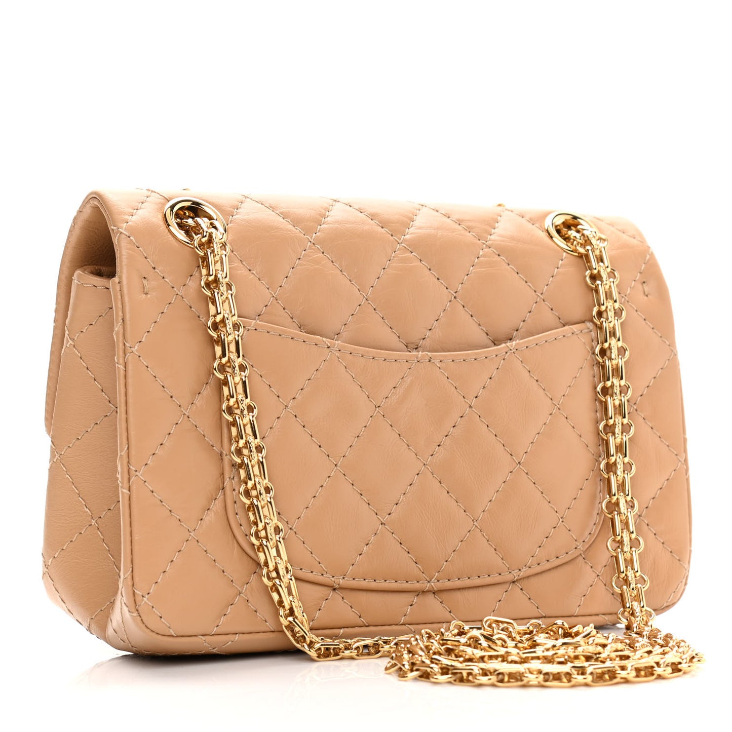 Aged Calfskin Quilted 2.55 Reissue Mini Flap Beige