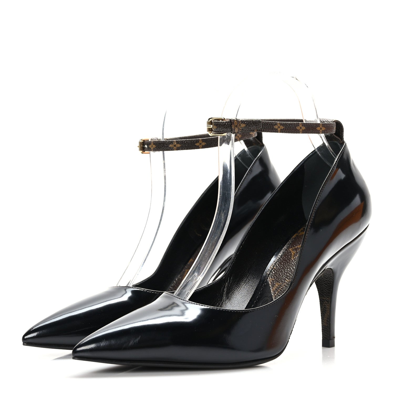 Louis Vuitton Patent Monogram Uniformes Pumps 38 Black 3 of 7