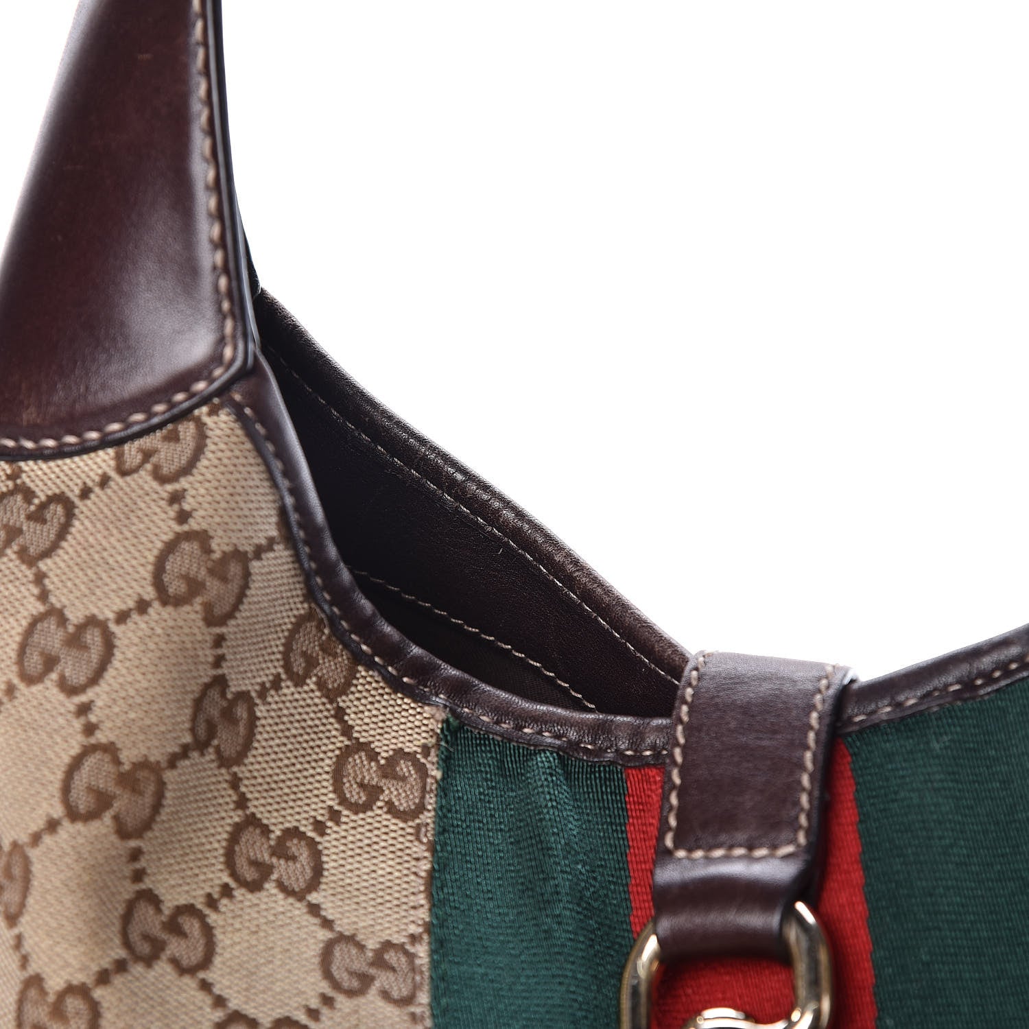 Gucci Monogram Web Jackie O Bouvier Hobo Dark Brown 15 of 15
