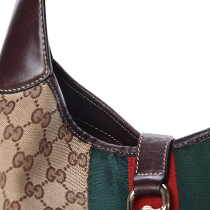 Gucci Monogram Web Jackie O Bouvier Hobo Dark Brown 15 of 15