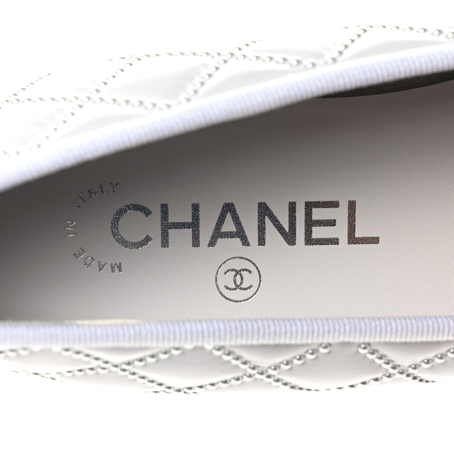Chanel Lambskin Pearl Embroidered Quilted Cap Toe Ballerina Flats 38.5 White 7 of 9