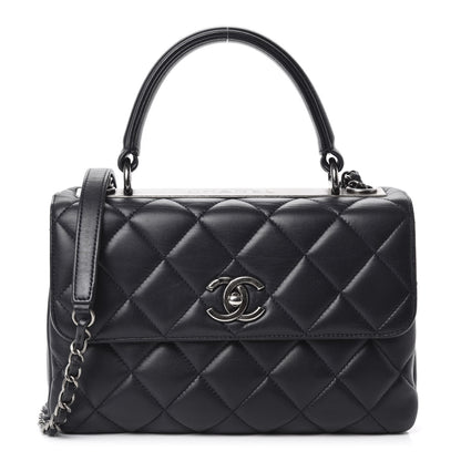 Chanel Lambskin Quilted Small Trendy CC Dual Handle Flap Bag Navy 1 of 11