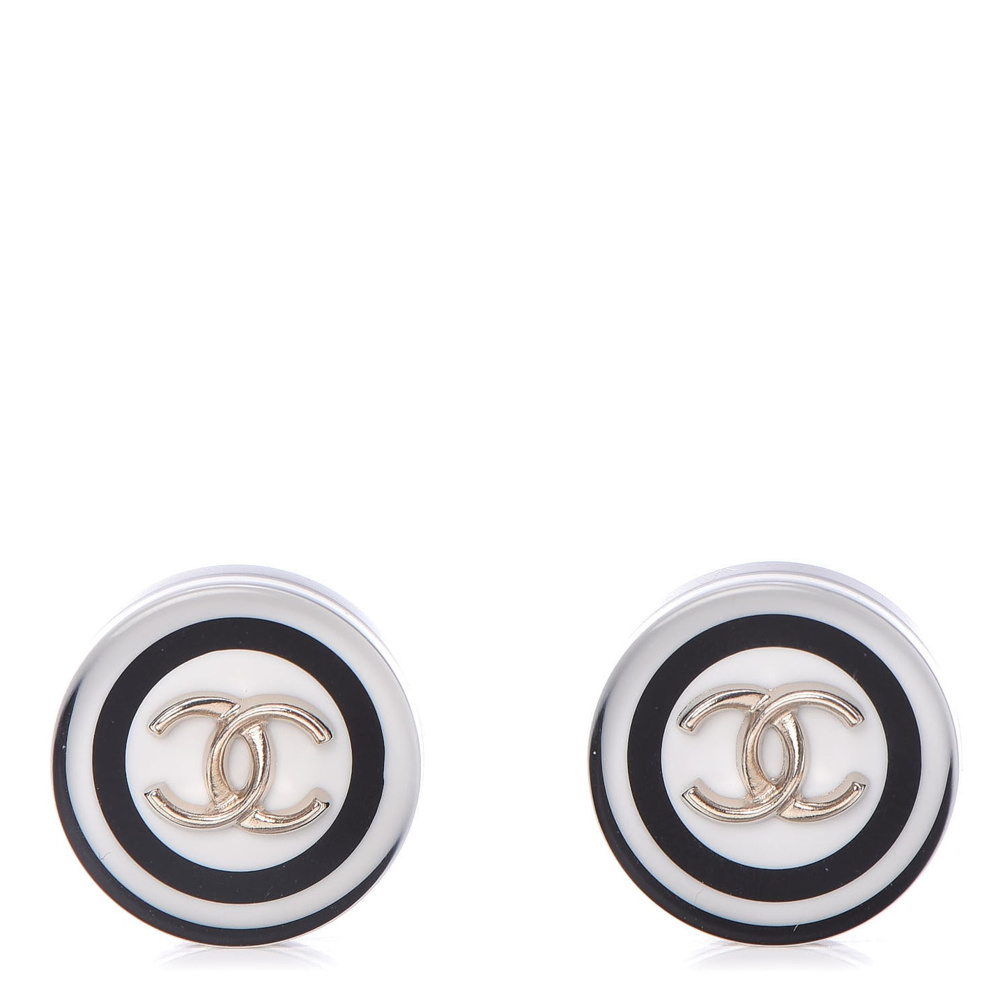 Resin CC Earrings White Black