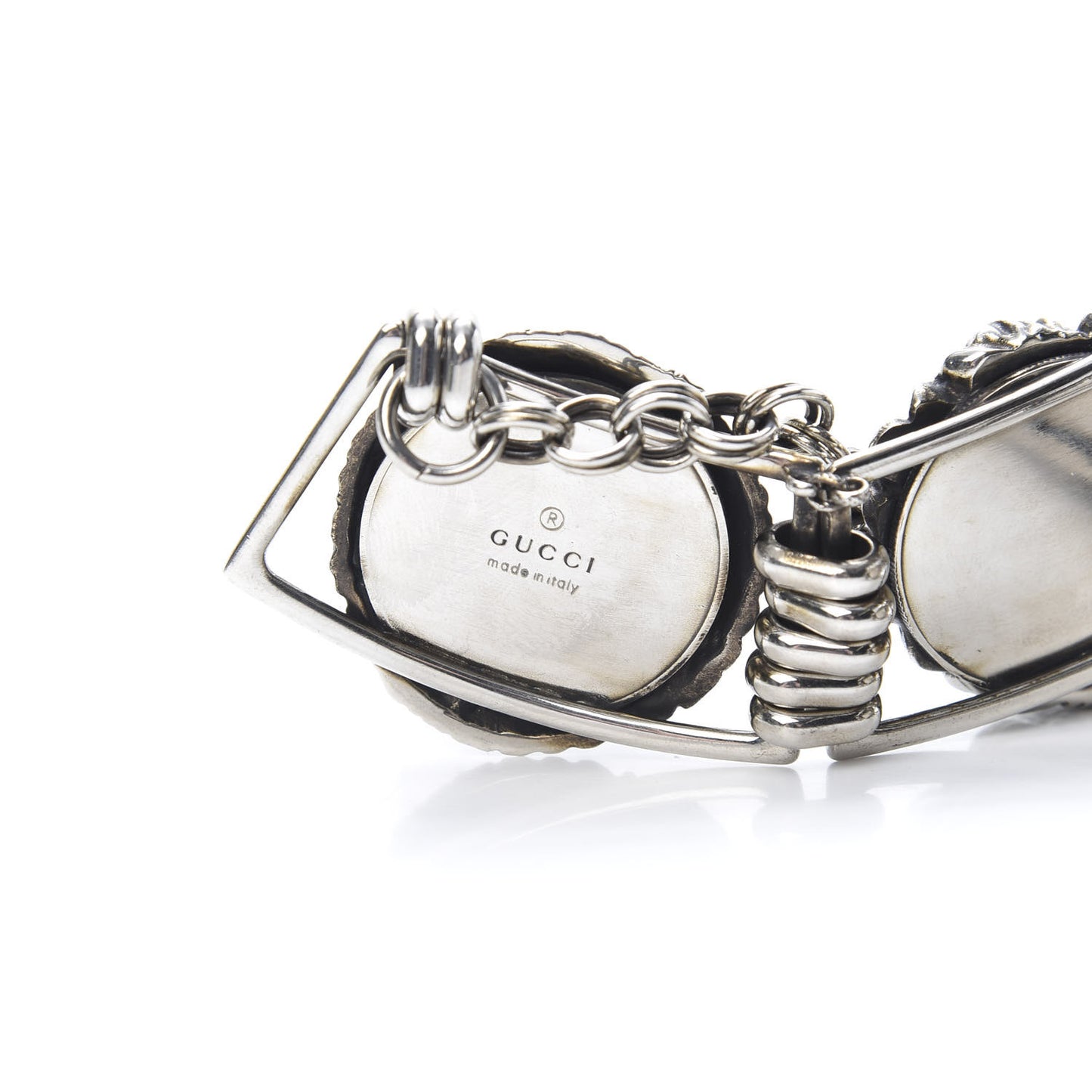 Metal Lion Heads Necklace Aged Silver