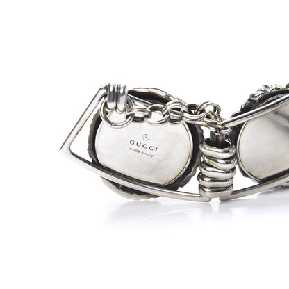 Gucci Metal Lion Heads Necklace Aged Silver 4 of 6