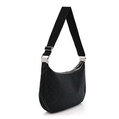Gucci Monogram Medium Half Moon Hobo Black 3 of 12
