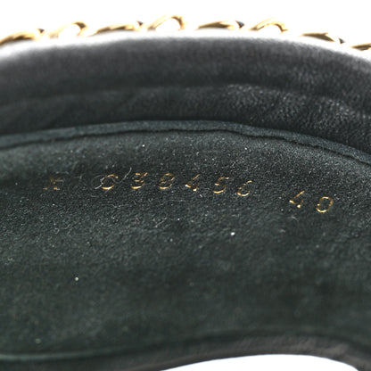 Chanel Cord Lambskin CC Chain Mules 40 Black 9 of 9