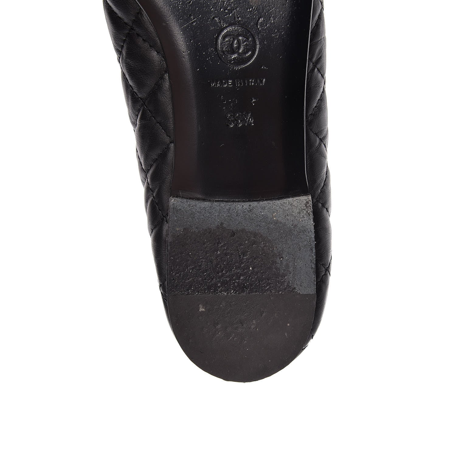 Chanel Aged Calfskin Quilted Cap Toe Ballerina Flats 39.5 Black 13 of 15