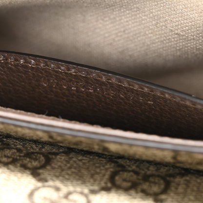 Gucci GG Supreme Monogram Textured Dollar Calfskin Web Mini Ophidia Envelope Shoulder Bag Beige Ebony 7 of 10
