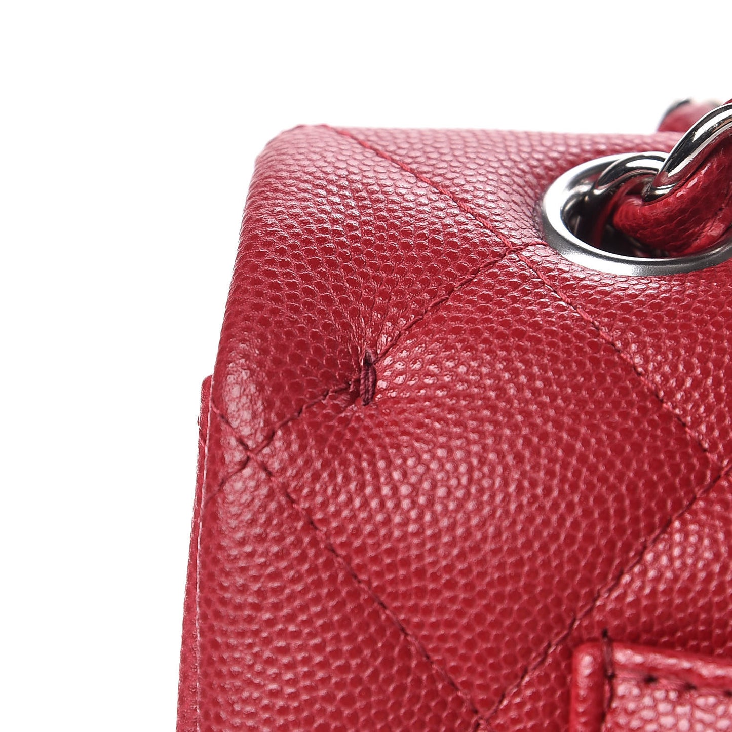 Caviar Quilted Maxi Double Flap Dark Pink