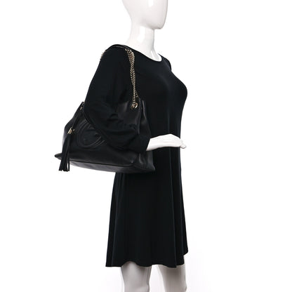 Gucci Pebbled Calfskin Medium Soho Chain Shoulder Bag Black 2 of 10
