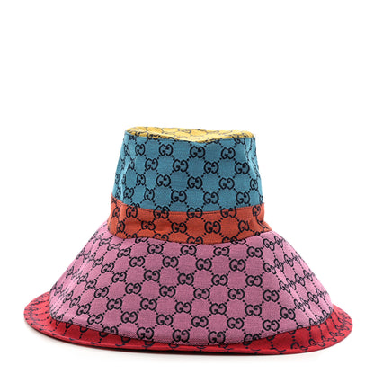 Gucci Monogram Multicolor Wide Brim Hat M Pink Multicolor 6 of 10