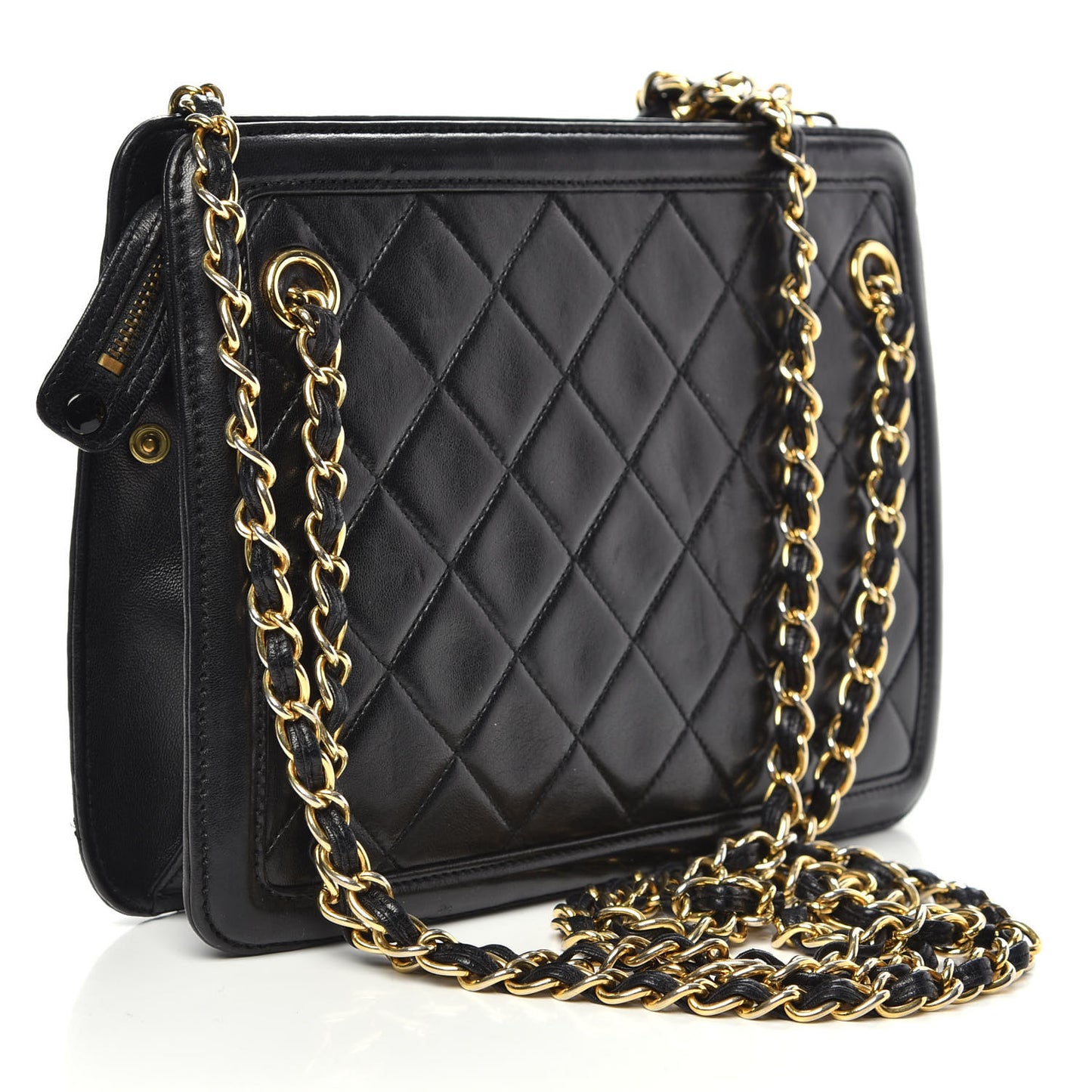 Lambskin Quilted Tassel Bag Black