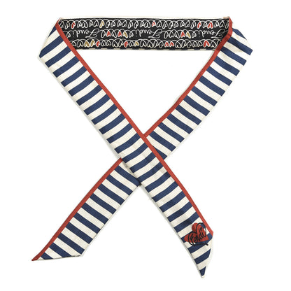 Fendi Silk Heart Scribble Bandeau White Blue 1 of 2