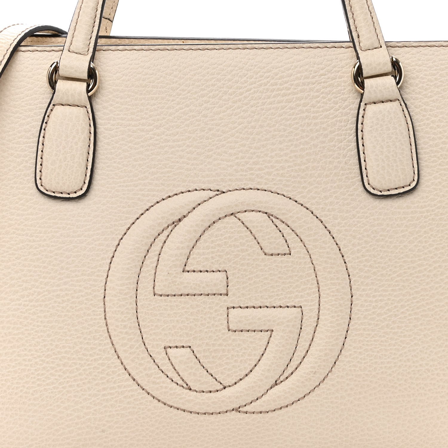 Gucci Dollar Calfskin Medium Soho Top Handle Satchel Ivoire 8 of 15