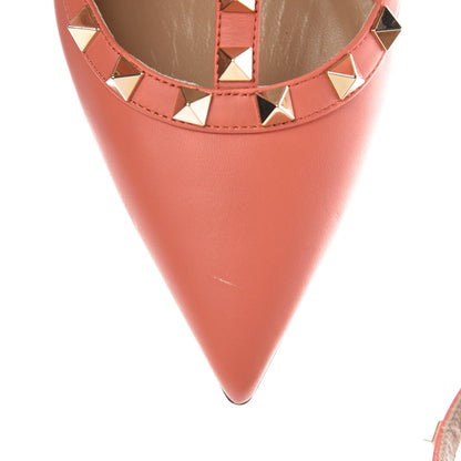Valentino Garavani Nappa Rockstud Ankle Strap Pumps 39 Coral 10 of 10