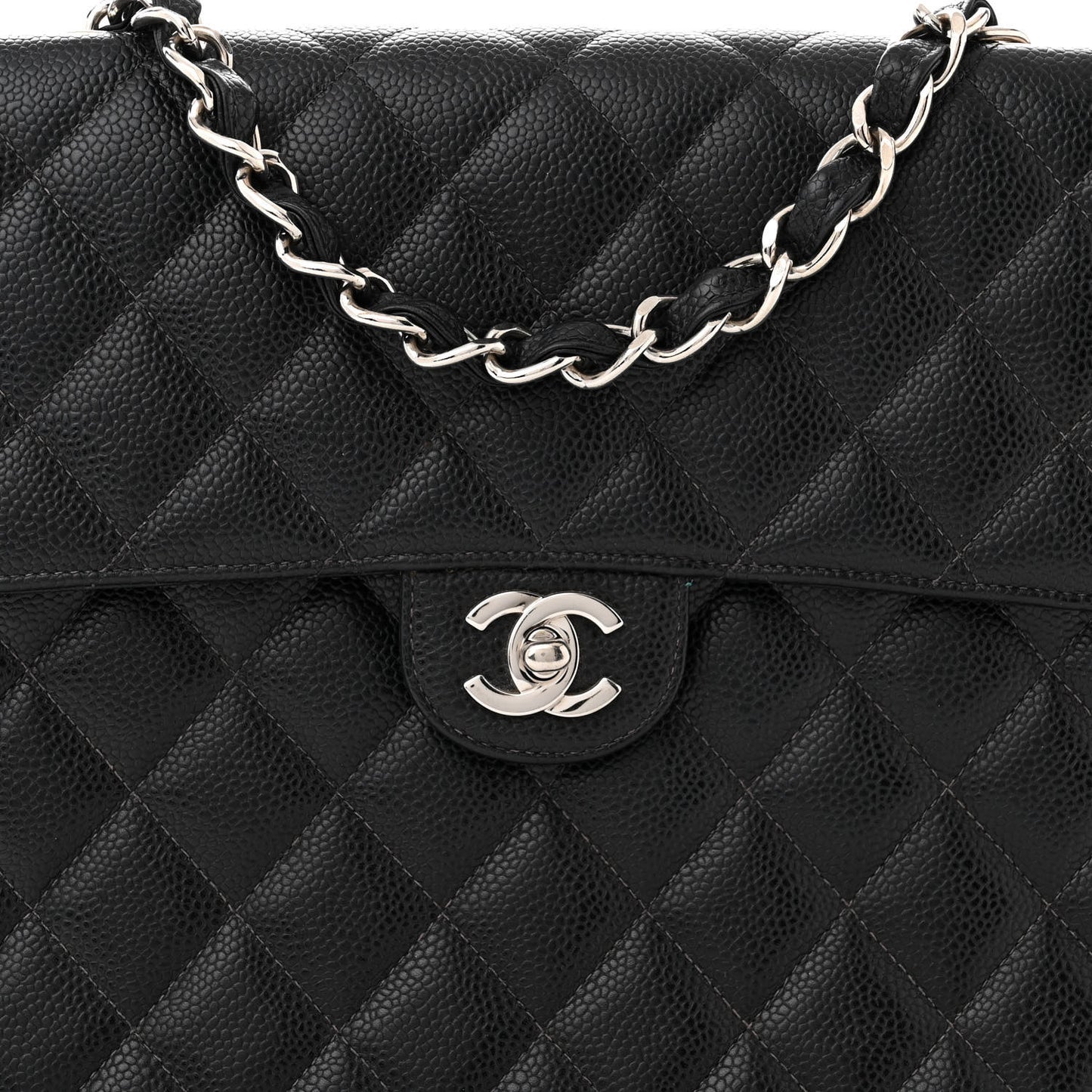 Caviar Jumbo Single Flap Black