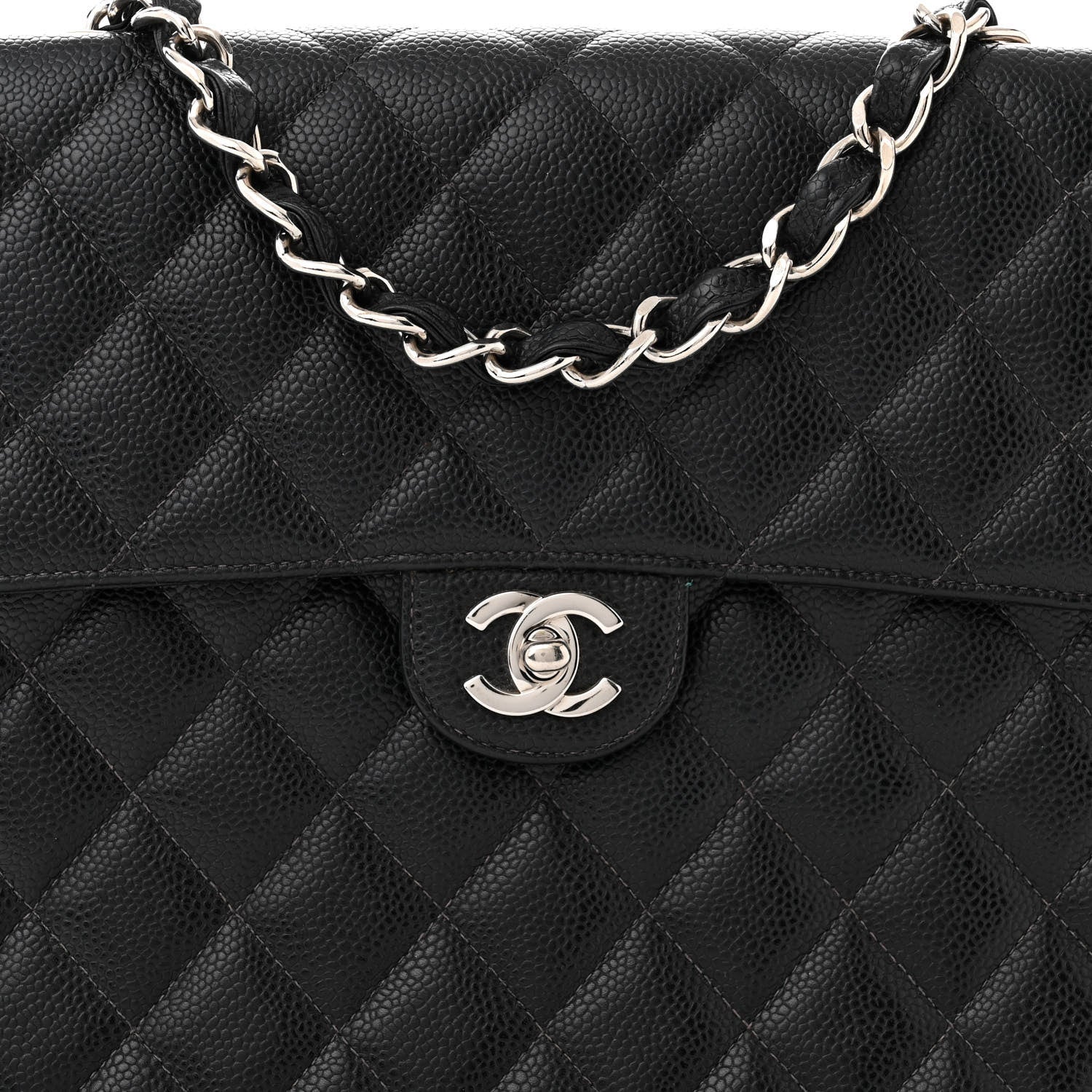 Chanel Caviar Jumbo Single Flap Black 8 of 10