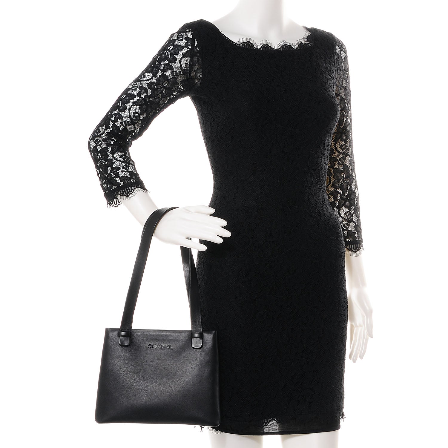 Chanel Leather Simple Shoulder Bag Black 2 of 8