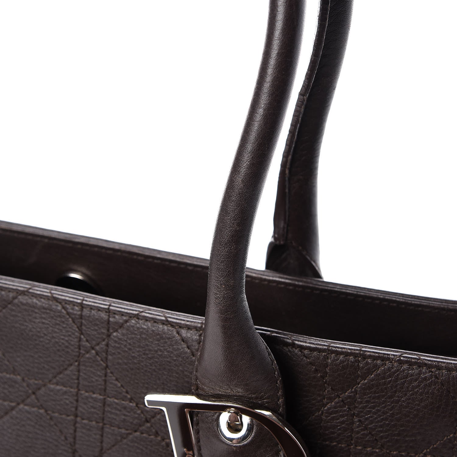 Christian Dior Calfskin Cannage Shoulder Bag Dark Brown 23 of 24