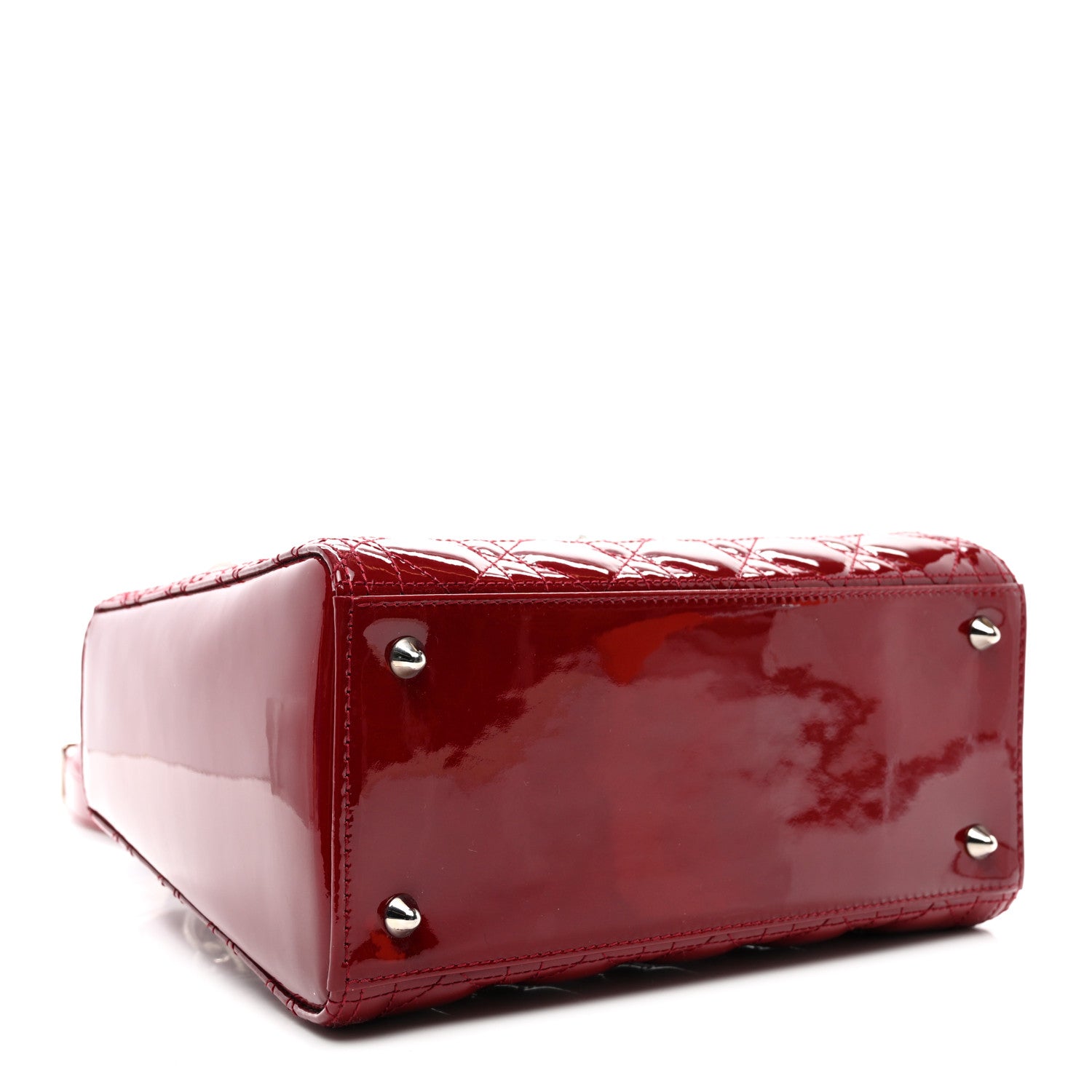 Christian Dior Patent Cannage Medium Lady Dior Burgundy Red 4 of 10