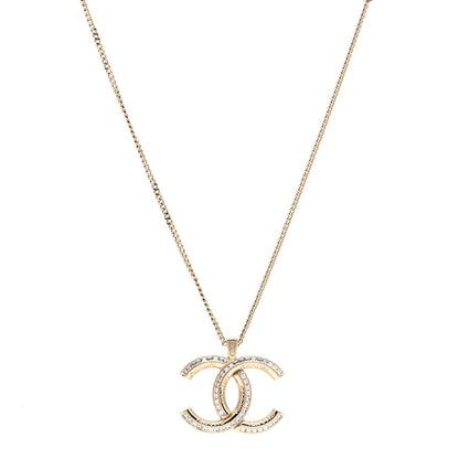 Chanel Baguette Crystal Logo CC Chain Necklace Gold 1 of 6