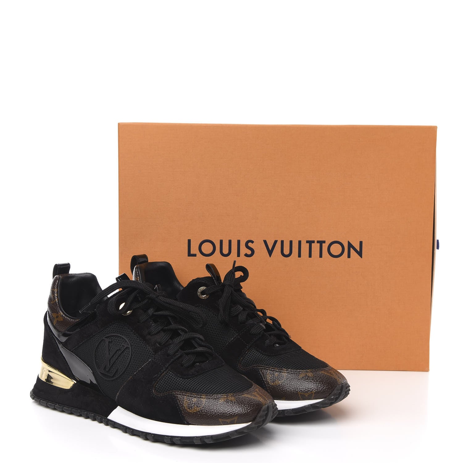 Louis Vuitton Suede Monogram Run Away Sneakers 39 Black 9 of 9