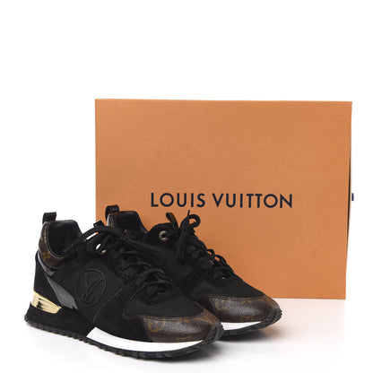 Louis Vuitton Suede Monogram Run Away Sneakers 39 Black 9 of 9