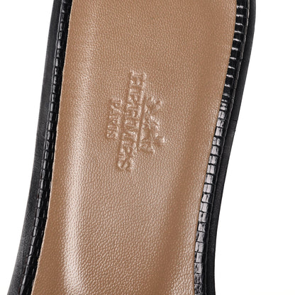 Hermes Lizard Oran Sandals 37 Black 7 of 10