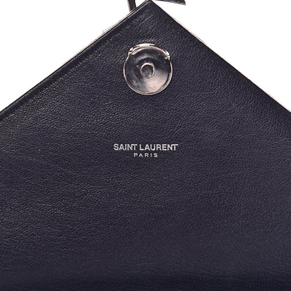 Saint Laurent Sheepskin Matelasse Chevron Monogram Large College Satchel Navy Blue 6 of 11