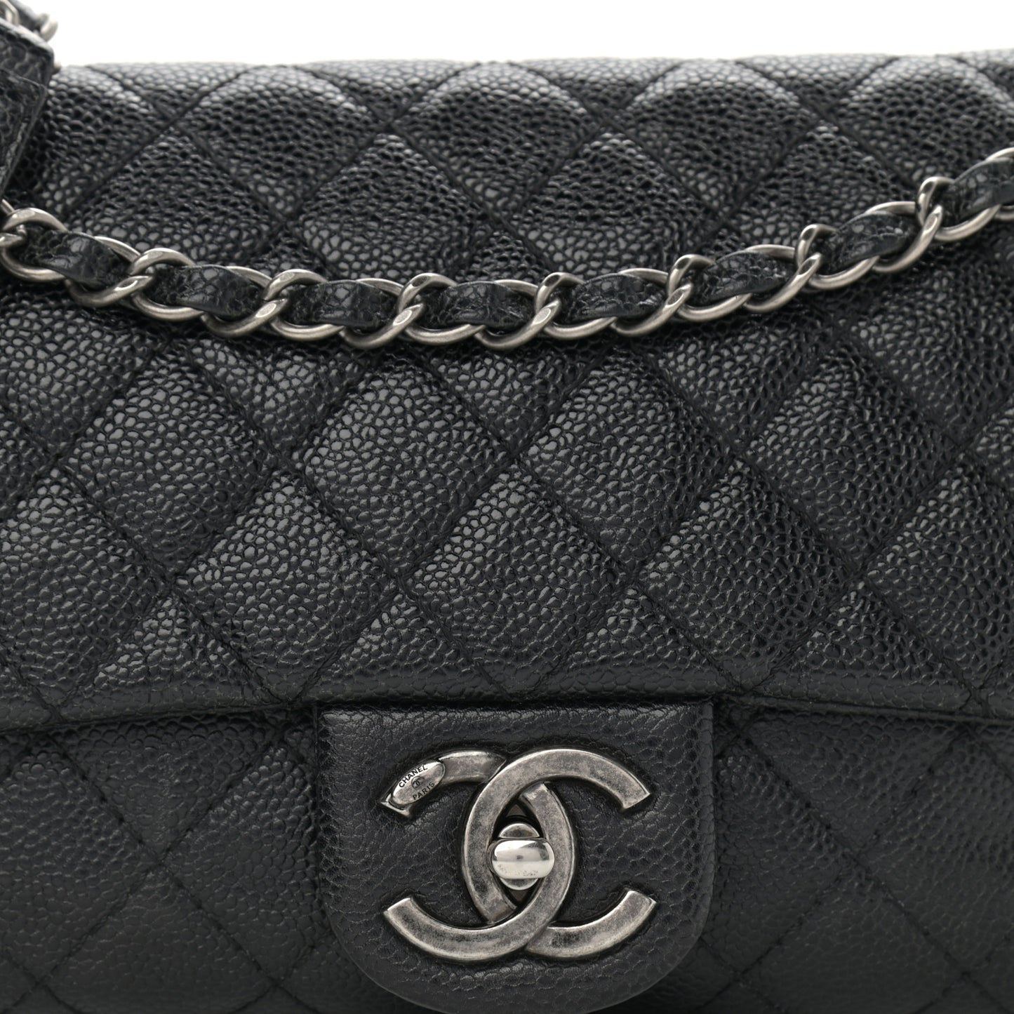 Caviar Quilted Jumbo Easy Flap Black