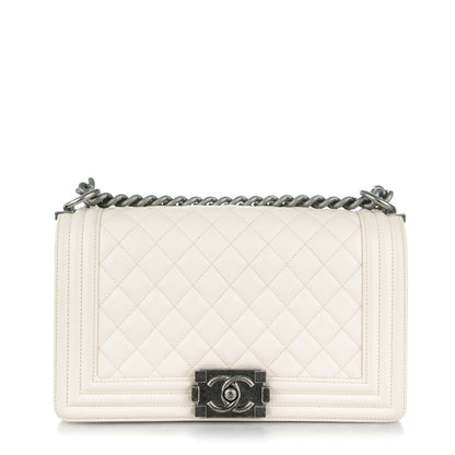 Chanel Caviar Quilted Medium Boy Flap Ivory 1 of 8