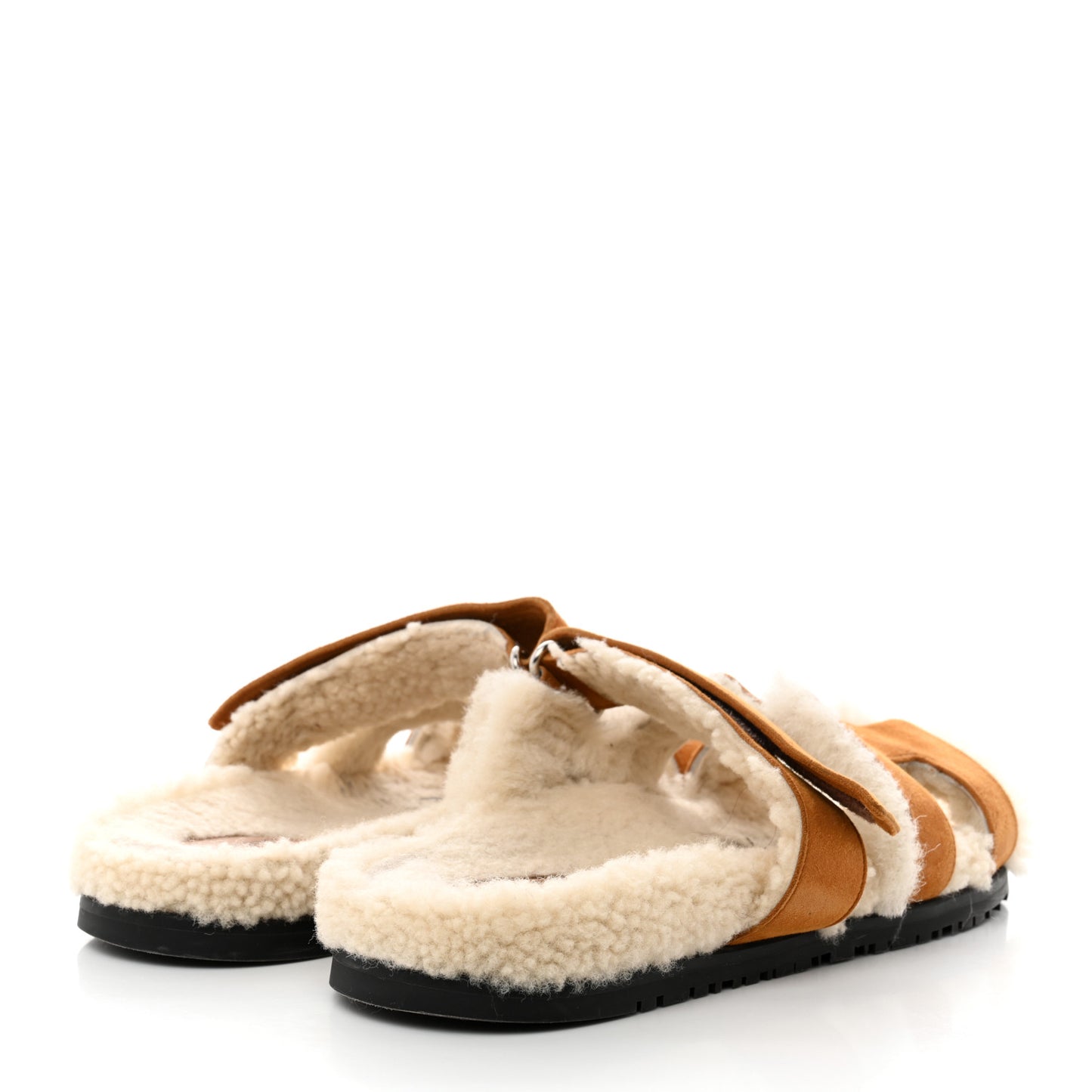 Suede Goatskin Woolskin Womens Chypre Sandals 40 Golden Beige